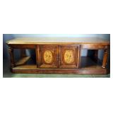 Coffee Table With Lower Storage Cabinet, 17.5" H x 56" W x 24" D