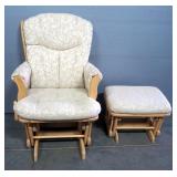 Shermag Inc Glider With Cushions And Glider Ottoman, 38" H x 27" W x 29" D