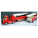 Nylint Diecast Aerial Hook And Ladder Firetruck And Tonka Firetruck With Extending Ladder And Water 
