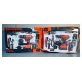 Black & Decker Tool Sets, Qty 2, Including 20V Lithium Power Drill, Screwdrivers, Pliers, Drill Bits