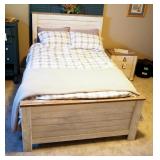 Farmhouse Style Full Size Bed, Head Board, 53" x 57.5", Foot Board, 26" x 57.5", Spring Air Rockhill