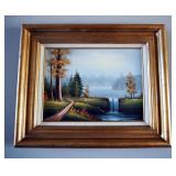 Irene Cafieri Framed Original Oil Landscape Painting On Canvas, 24" x 28" And Ron Russell Original L