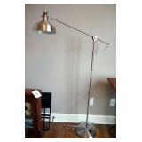Ikea 50"Adjustable Swing Arm Floor Lamp With Chrome Finish, Powers On