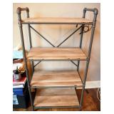 Industrial Pipe And Wood 4-Tier Book Shelf, 49" x 26" x 14"