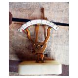 Home Decor Including Cast Iron Oversized Jack, Live Edge Wood Rounds, Primitive Slide Calendar, Faux