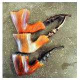 Tobacco Pipe Assortment, Various Styles Including Bamboo Pipes, And Estate Pipes, Total Qty 7