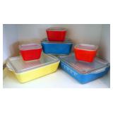 Pyrex Primal Refrigerator Dishes And Snowflake Print Dish, Total Qty 6