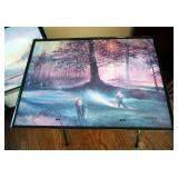Vintage Golf Print TV Trays, Qty 4, 24" Tall