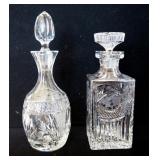 Pressed Glass Decanters With Stoppers, Qty 2, Shot Glasses, Qty 4, Irish Coffee Mugs, Qty 2