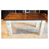Rustic Farmhouse Dining Table Square Pillar Legs, 31" x 60" x 35"