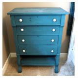 Vintage 4-Drawer Painted Wood Dresser, 46" x 33" x 20"