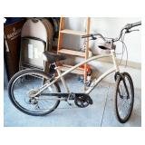 Electrica Bicycle Co Townie Bike, Aluminum Frame, 26" Diameter Wheels, Tire Pump, Bike Lock, And Bag