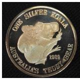 1989 One Silver Koala Australia