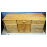 Dresser With 7 Drawers And Center Storage With Shelf, Door Panels Are Removable, 32.5" H x 68" W x 2