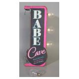 Babe Cave Double Side LED Sign, 12" High x 6.5" Wide x 3" Deep
