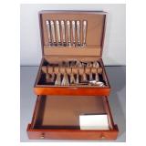 Holmes & Edwards Silver Plate Flatware Set, Approx Qty 53, In Reed & Barton Chest