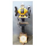 Central Machinery 8" Bench Grinder Model 37823, 3/4 HP, Single Phase, On Stand, With Lamp, And Buffi