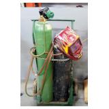 Welding Cart With Oxygen And Acetylene Tanks, Hoses, Face Shield, Tool Bag, And Clamps