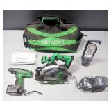 Hitachi Tool Kit, Includes Cordless Circular Saw C14DMR, Cordless Driver DS14DVF3, Lantern UB 18DL, 
