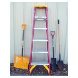 Werner 6 ft Fiberglass Step Ladder Model FS206, Carant Alpine Series Snow Shovel, Rounded Shovel, An