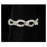 10K White Gold Diamond Ring, Approx 1/2 Carat Total Weight, Size 7