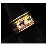 Sterling Silver Spinner ring, Size 9