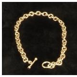 Sterling Silver Cable Chain With Rose Gold Finish, 16" Long, Approx 43.59 g Total Weight