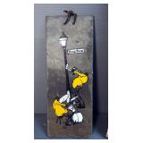 E. Sorrow Jazz Painting On Particle Board, 23" x 18" And Hand Painted Bourbon Street Scene On Slate 