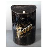 Antique V Manor Esterly Metal Flour Bin, 21" x 14" x 12"