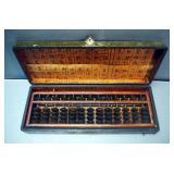 Vintage Chinese Abacus In Wood Storage Box