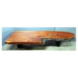 Live Edge Plank Coffee Table With Acrylic Finish, 15" x 78" x 22"
