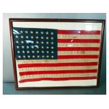 Antique Framed 48 Star American Flag, Flag Measures 28" x 17"