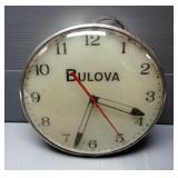 Vintage Bulova 15" Lighted Electric Clock With Glass Cover,