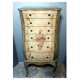 Laminate 5-Drawer Jewelry Armoire With Flip-Top Mirror, 39.5" x 19.5" x 12.5"