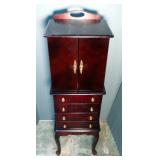 Laminate 6 Drawer Jewelry Armoire With Sliding Mirror, 50" x 16" x 13"