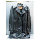 Vintage Bermans Leather Jacket, Size 50L, & Startown Leather Overcoat With Removable Fleece Lining, 