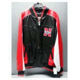 58 Sports Leather Nebraska Corn Huskers Zippered Jacket, Size Large, New With Tags