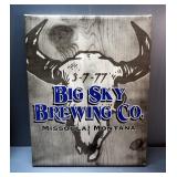 Canvas "Big Sky Brewing Company" Wall Hanger, 28" x 22", Framed Under Glass "Christ Before Pilot" Pr
