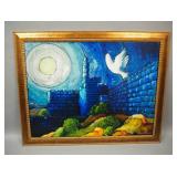 Haim Sherrf (Israeli-Canadian, 20th Century) Dove Of Peace Print On Canvas, Framed, 56" W x 44" H