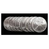 2010 American Eagle $1 Silver Coins, Qty 10, All 1 oz Fine Silver
