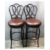 Pastel Furnishings Metal Swivel Bar Stools With Padded Seats, Qty 2, Seat Height 30"