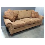 Broyhill 3-Cushion Sofa, 31" x 87" x 37", With Throw Pillows, Qty 2
