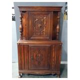 Antique 2-Door Jacobean Hutch, 62" x 38" x 18"