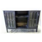 Console Media Cabinet With Glass Panel Doors, 30" x 43" x 16"
