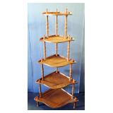 Tiered Wood Corner Shelf, 49" x 24" x 17"