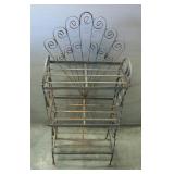 Tiered Metal Plant Stand, 42.5" x 18" x 11", And Metal Ivy Leaf Plant Stand, 21" x 8" x 8"