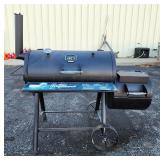 Oklahoma Joes Highland Offset Smoker, With Cover, 54" x 59" x 27"