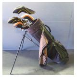 Maxfli Fire Stainless Steel Golf Clubs, Qty 11, Paragon Putter #4, Orbit Golf Bag, And Assorted Golf