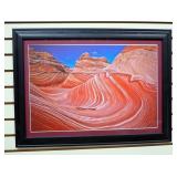 Drawing Of The Wave In Kanab, Utah, Signed By Artist In LR, Framed Matted Under Glass, 29.5" W x 21.
