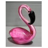 Art Glass Flamingo Figure, 6" Tall